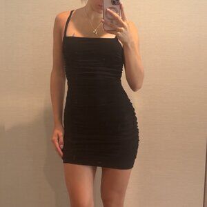 Windsor Size Small Rouched Bodycon Black Mini Dress
